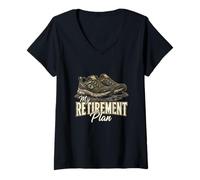 Women's My Retirement Plan Trail Running Mountain Runner V-Neck T-Shirt