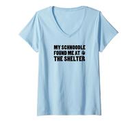Women's My Schnoodle Found Me At The Shelter V-Neck T-Shirt