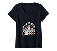 Women's My Soul is Darker Than Breakroom Coffee Goth V-Neck T-Shirt