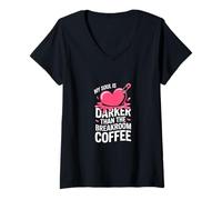 Women's My Soul is Darker Than Breakroom Coffee Goth V-Neck T-Shirt