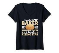 Womens My Sourdough Starter is The Real Rising Star V-Neck T-Shirt
