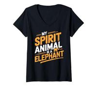 Womens My Spirit Animal Is a Elephant - Cute & Funny Animal Love V-Neck T-Shirt