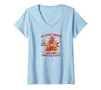 Womens My Spirit Animal is a Grumpy Chicken who slaps V-Neck T-Shirt