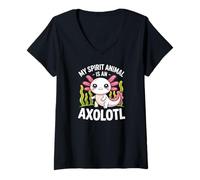 Women's My Spirit Animal is an Axolotl! V-Neck T-Shirt