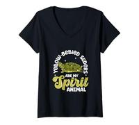 Womens My Spirit Animal Yellow Cheek Jewellery Turtle V-Neck T-Shirt