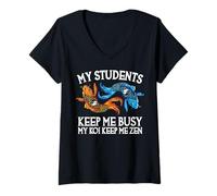 Women's My Students Keep Me Busy My Koi Keep Me Zen V-Neck T-Shirt