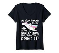 Womens My Superpower is Forgetting - I'm Forgetful V-Neck T-Shirt