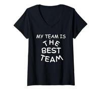 Womens My Team is The Best Team V-Neck T-Shirt