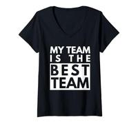 Womens My Team is The Best Team V-Neck T-Shirt