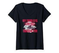 Women's My Third Eye Can See Through You Spiritual Humor V-Neck T-Shirt