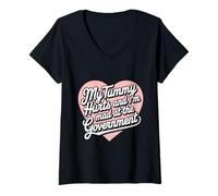 Womens My Tummy Hurts and I'm Mad at The Government Funny Political V-Neck T-Shirt