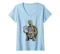 Womens My Turtle Lets Me Live Here Slow Schedule Joke V-Neck T-Shirt