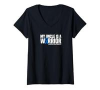 Women's My Uncle is a Warrior Huntington’s Disease Awareness V-Neck T-Shirt