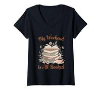 Womens My Weekend is All Booked V-Neck T-Shirt