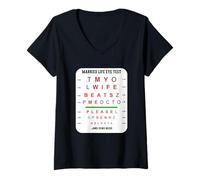 Womens My Wife Beats Me Marriage Humor Relationship Goals Married V-Neck T-Shirt