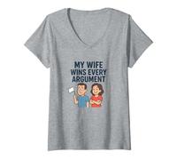 Women's My Wife Wins Every Argument V-Neck T-Shirt