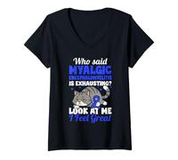 Women's Myalgic Encephalomyelitis Warrior V-Neck T-Shirt