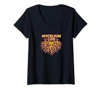 Womens Mycelium Life - Spore Mushroom Grower, Mycology Lover V-Neck T-Shirt