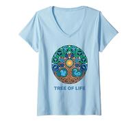 Womens Mystic Tree of Life Yggdrasil Etz Chaim Arbor Vitae V-Neck T-Shirt