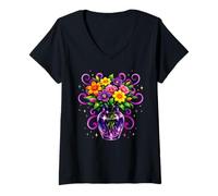 Women's Mystical Flowers Beltane Blessings May Day Pagan Witch V-Neck T-Shirt