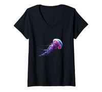Women's Mystical Jellyfish of The Deep Sea V-Neck T-Shirt