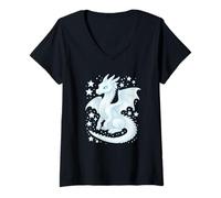 Women's Mystical White Dragon for Kids V-Neck T-Shirt