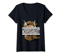 Womens Mythologist Ancient Myth Scholar Lightning Wisdom V-Neck T-Shirt