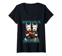 Womens Nae Doubt But They Were Fain O Ither Burns The Two Dogs V-Neck T-Shirt