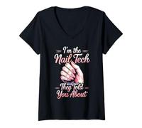 Women's Nail Artist Nail Tech V-Neck T-Shirt