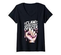 Women's Nail Artist Nail Tech V-Neck T-Shirt