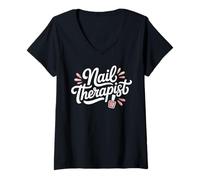 Women's Nail Artist Nail Tech V-Neck T-Shirt