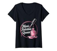Women's Nail Artist Nail Tech V-Neck T-Shirt