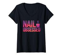Women's Nail Lover for Techs and Manicure Addicts V-Neck T-Shirt