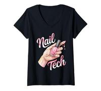 Women's Nail Tech V-Neck T-Shirt