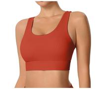 Women's Naked Feel Integrated Fixed Cup Yoga Sports Bra Back Beauty Breathable Quick-Dry Running Fitness Lingerie, Comfortable Wireless Design for Active Wear