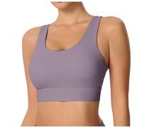 Women's Naked Feel Integrated Fixed Cup Yoga Sports Bra Back Beauty Breathable Quick-Dry Running Fitness Lingerie, Comfortable Wireless Design for Active Wear