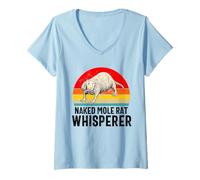 Womens Naked Mole Rat Whisperer Lover Sand Puppy Retro Vintage V-Neck T-Shirt