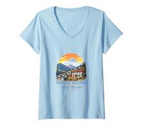 Women's Namche Bazaar Nepal Everest View Hotel Mountain Trek V-Neck T-Shirt