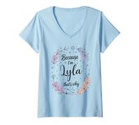 Womens Name Because I'm Lyla That's Why Woman V-Neck T-Shirt