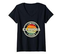 Women's Name I'm Claudia V-Neck T-Shirt