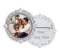 Womens Name Tag Pin Personalised Wedding Flower Brooches Custom Womens Memorial Photo Bouquet Charm for Mom
