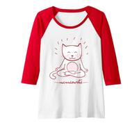 Womens Nameowste Cat Zen Meditation for Cat Lovers Cute Cool Funny Raglan Baseball Tee