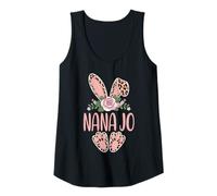 Womens Nana JO Cute Leopard Bunny Ears Floral Easter Tank Top