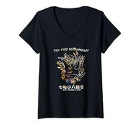 Women's Nana korobi ya oki. Fall Seven Times, get up Eight! Fox God V-Neck T-Shirt