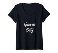 Womens Nana on Duty Grandma on Duty V-Neck T-Shirt
