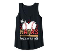 Womens Nanas Baseball Field Leopard Polka Dot Heart Sports Tank Top