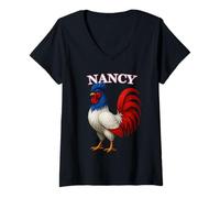 Womens NANCY France Français Souvenir Article V-Neck T-Shirt