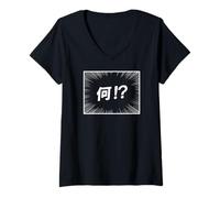 Women's NANI!? Japanese Anime Slang What Meme Funny Expression V-Neck T-Shirt