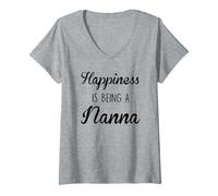 Womens Nanna Design: Happiness Is Being A V-Neck T-Shirt