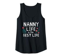 Womens Nanny Life is the Best Life Floral Cute Funny Flowers Tank Top